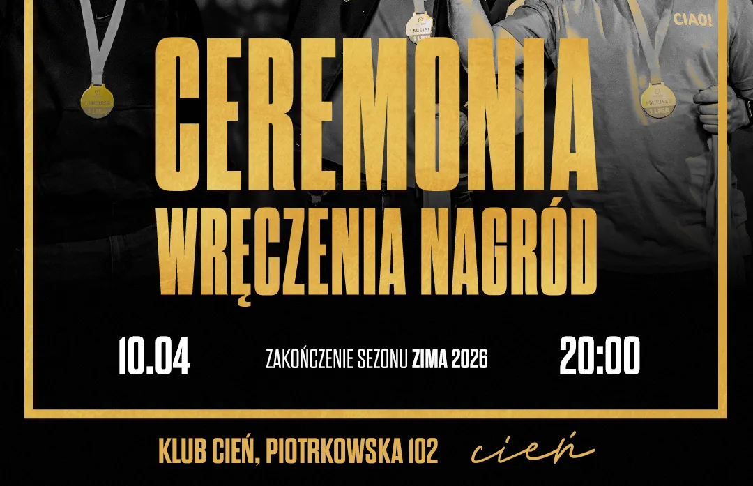 CEREMONIA WRĘCZENIA NAGR&Oacute;D JUŻ W PIATEK 10.04 W KLUBIE CIEŃ